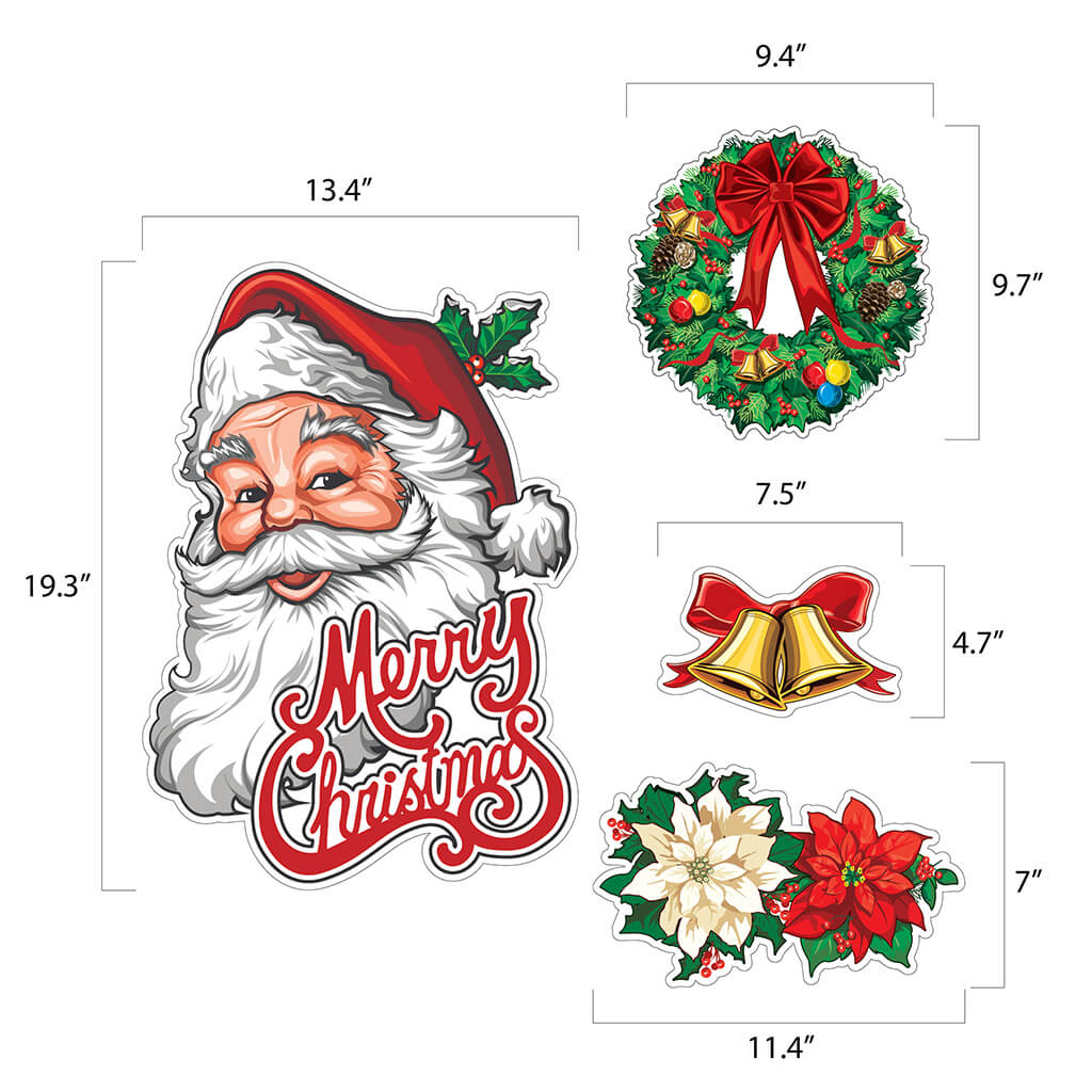 Cut-Outs Christmas Printed  4pcs