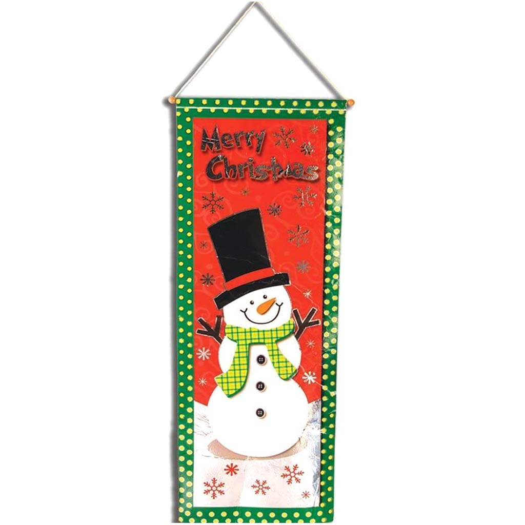 Foil Banner 10inX30inSnowman