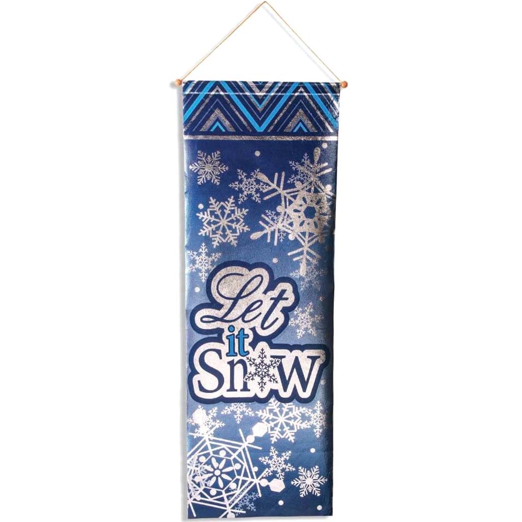 Foil Banner 10inX30in Let It Snow