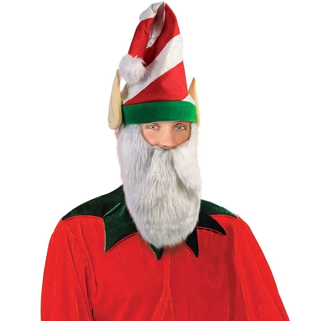 Striped Elf Hat with Beard