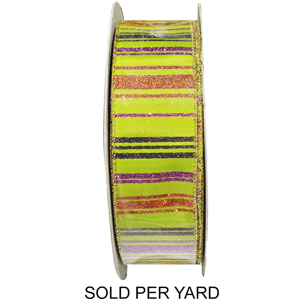 Ribbon Green Striped Orange Black Purple