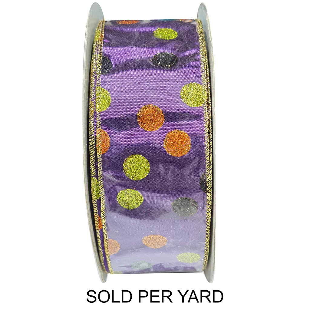 Ribbon Violet Polka Dot Green Black Orange