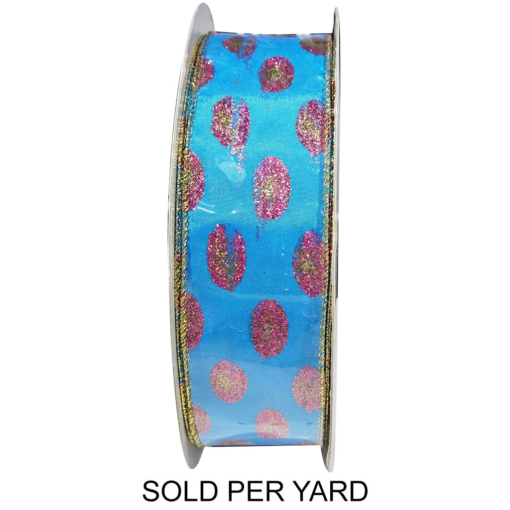 Ribbon Blue Oval Glitter Green Pink