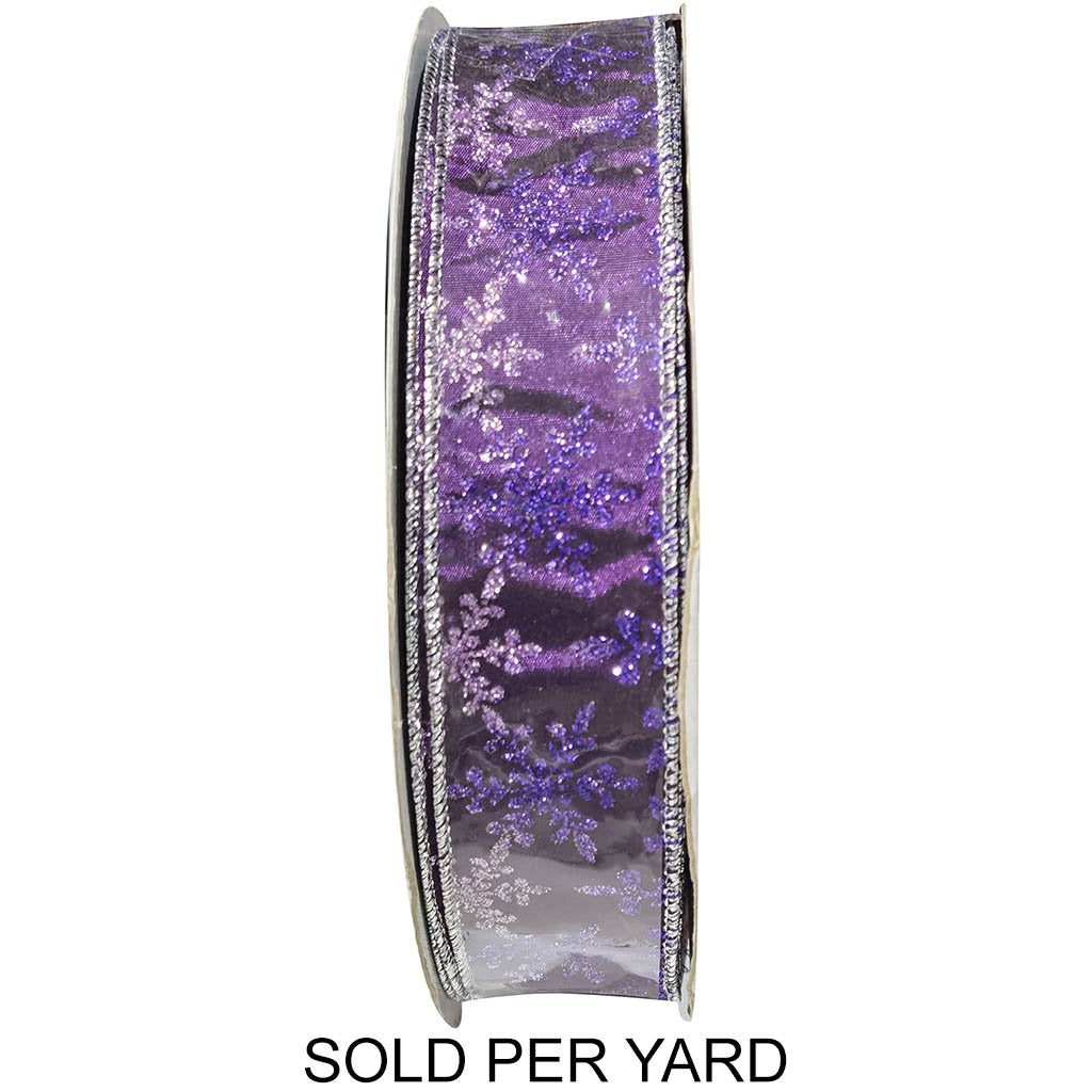 Ribbon Violet Snowflakes Glitter