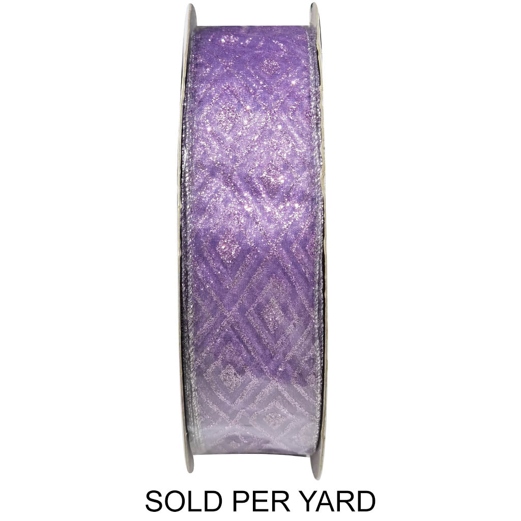 Ribbon Tulle Lavender Glitter Diamond