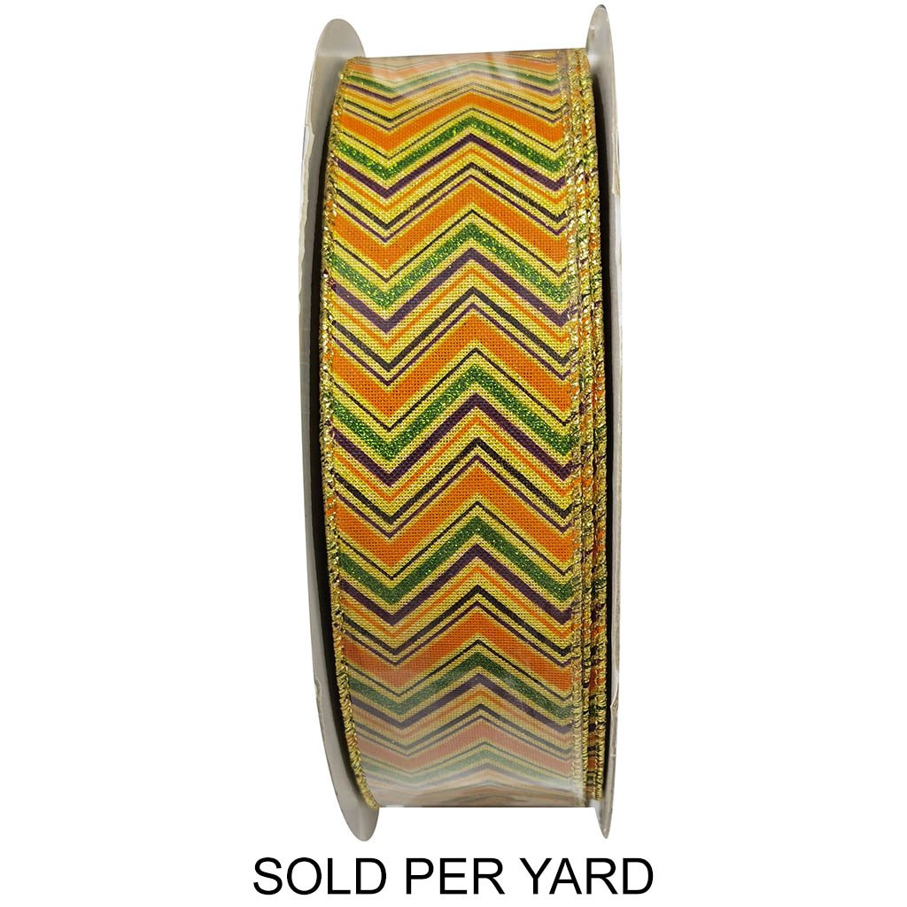 Ribbon Chevron Orange Green Purple