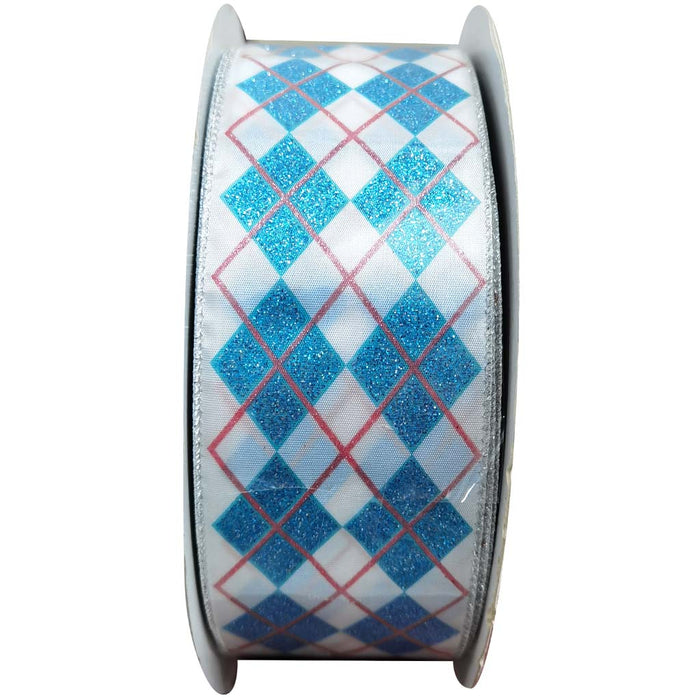 Ribbon White with Blue Diamond