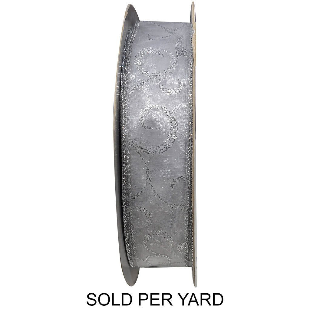 Ribbon Tulle with Glitter Silver