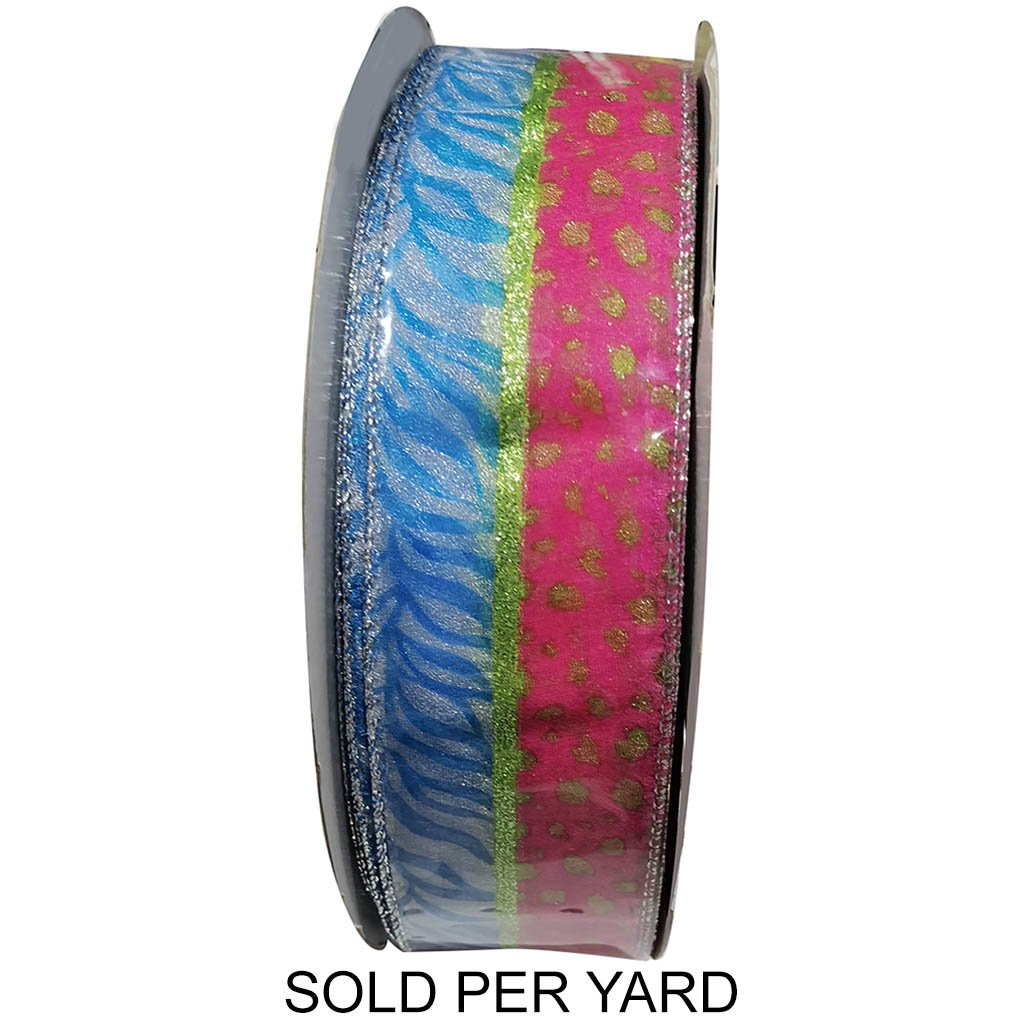 Ribbon Tulle Blue And Pink 2in