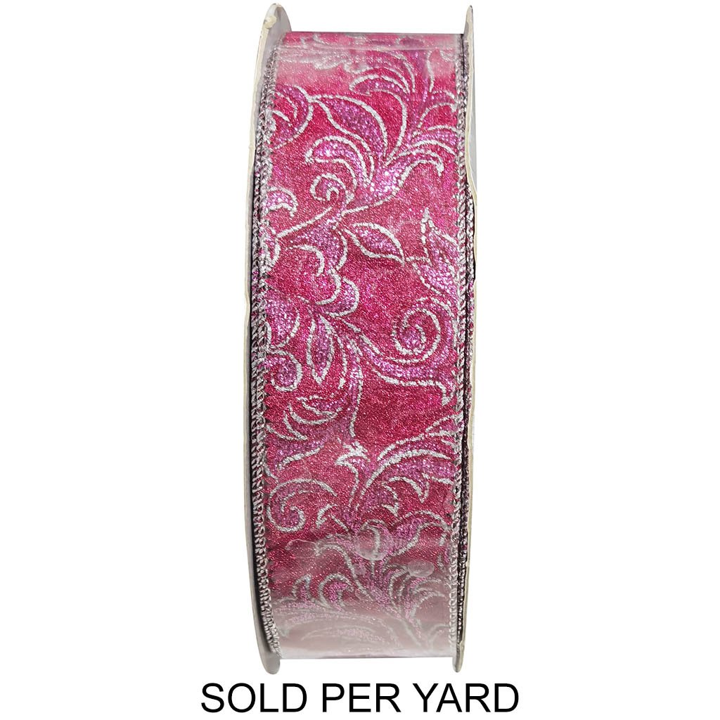 Ribbon Tulle Dark Pink with Glitter