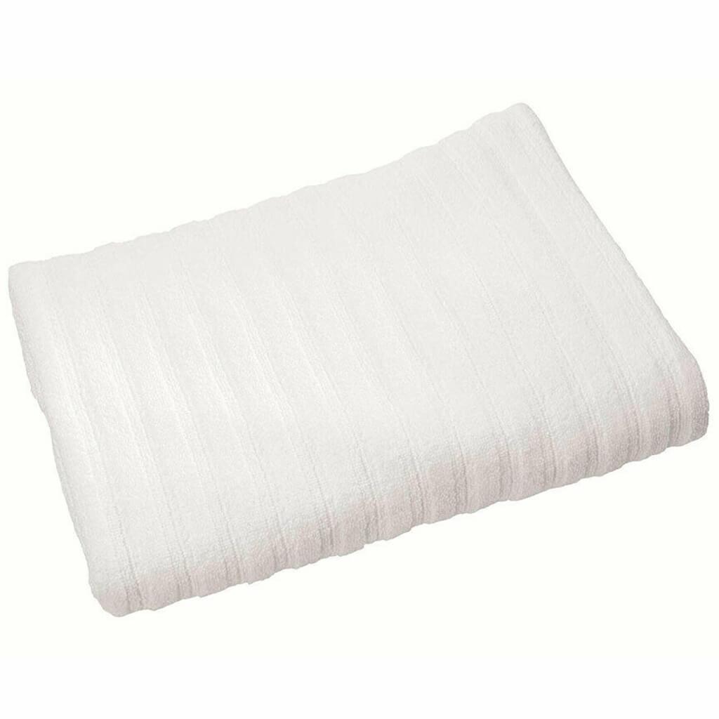 Ribbed Bath Towel White