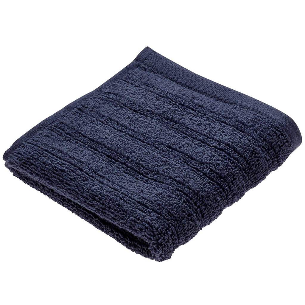 Ribbed Washcloth Navy