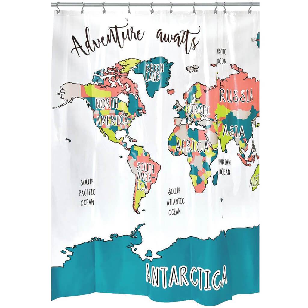 Adventure Map Shower Curtain Multi-Colored