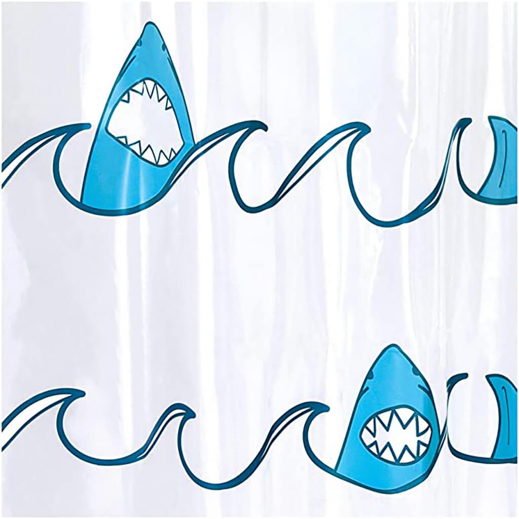 Shark Shower Curtain Blue