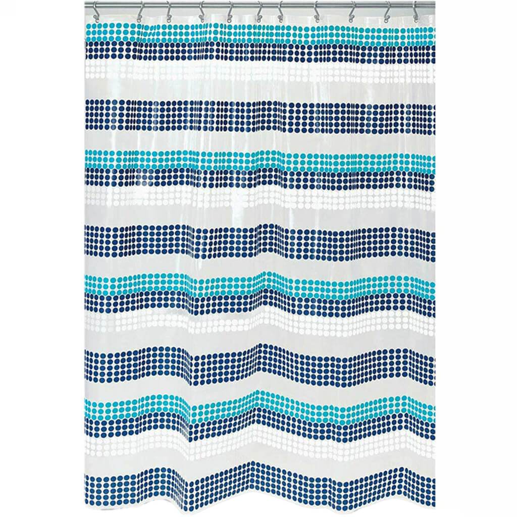 Zoey Stripe Shower Curtain Aqua/Navy