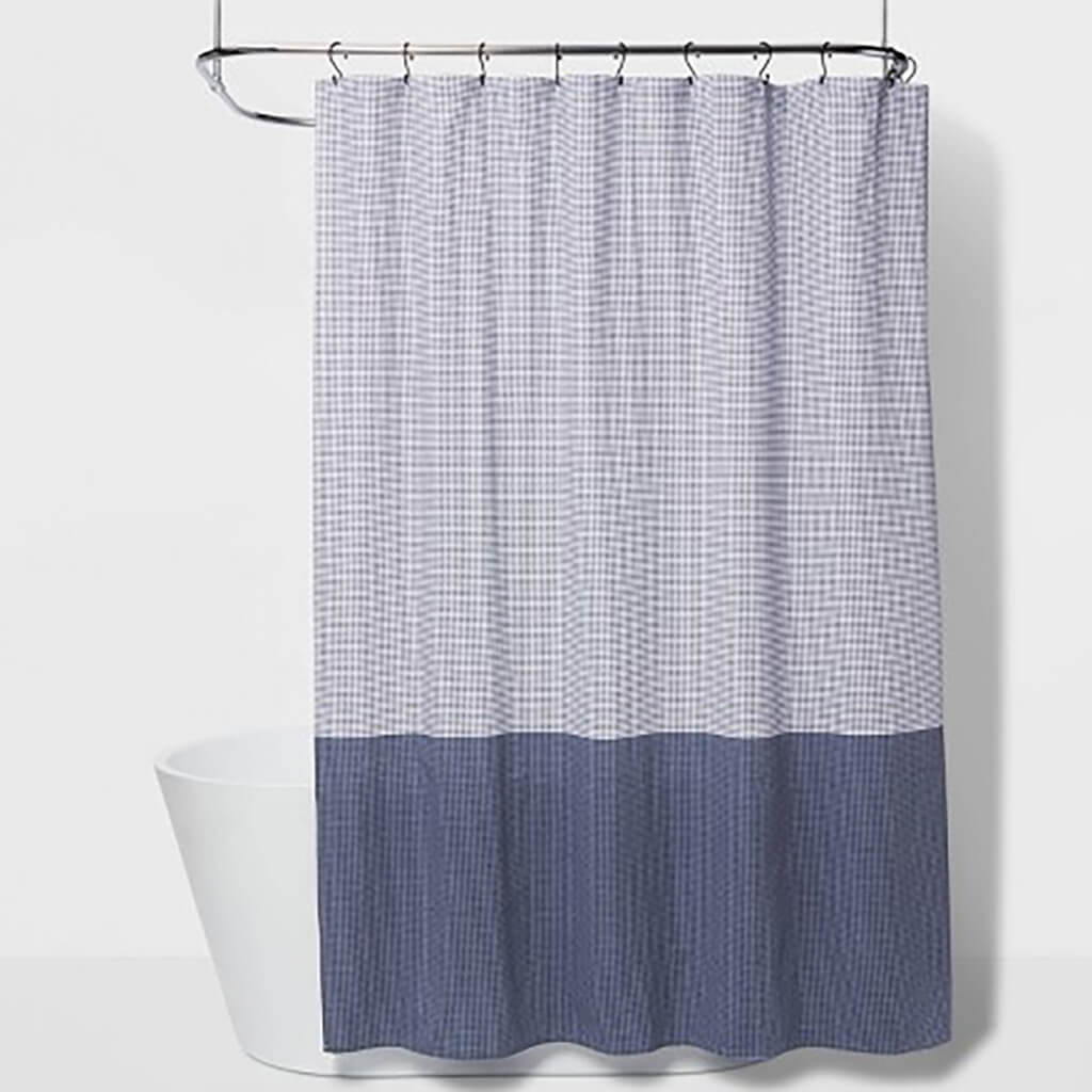 Colorblock Shower Curtain Blue