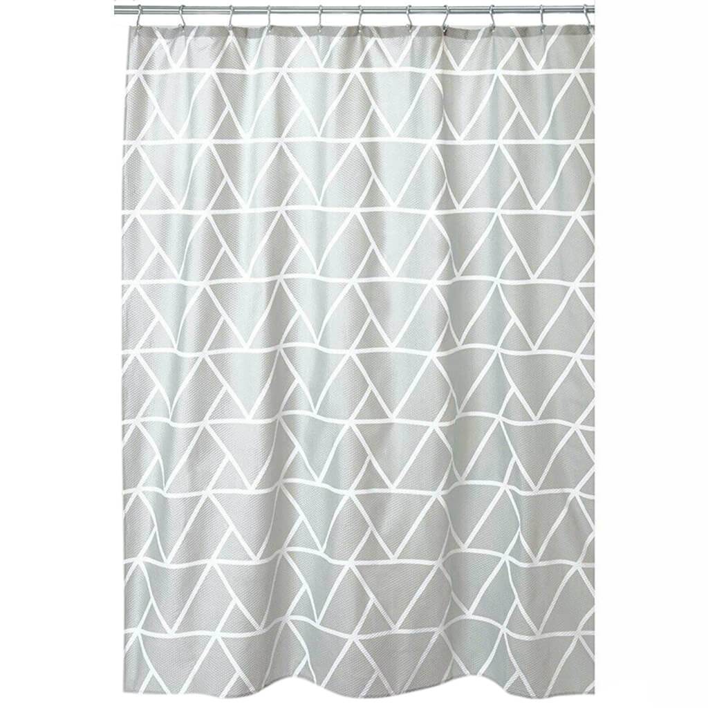 Connected Triangles Shower Curtain Gray