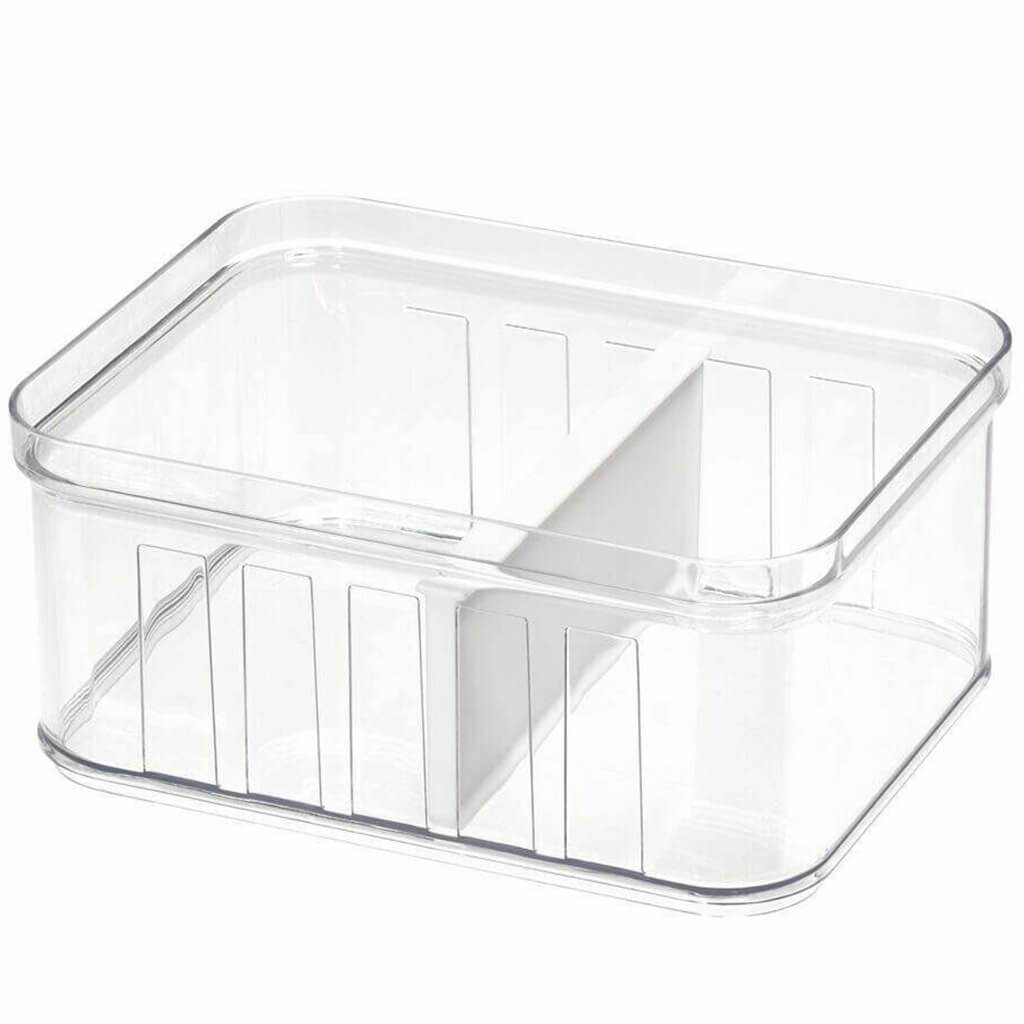Crisp Small Divided Bin Clear
