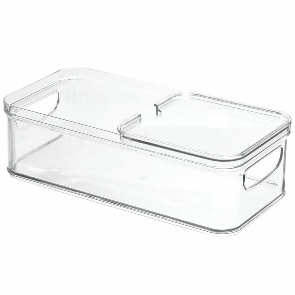 Crisp Bin with Sliding Tray Clear