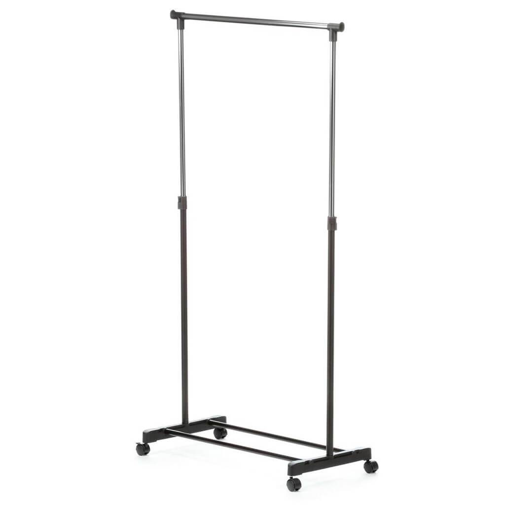 Adjustable Height Garment Rack Chrome Black