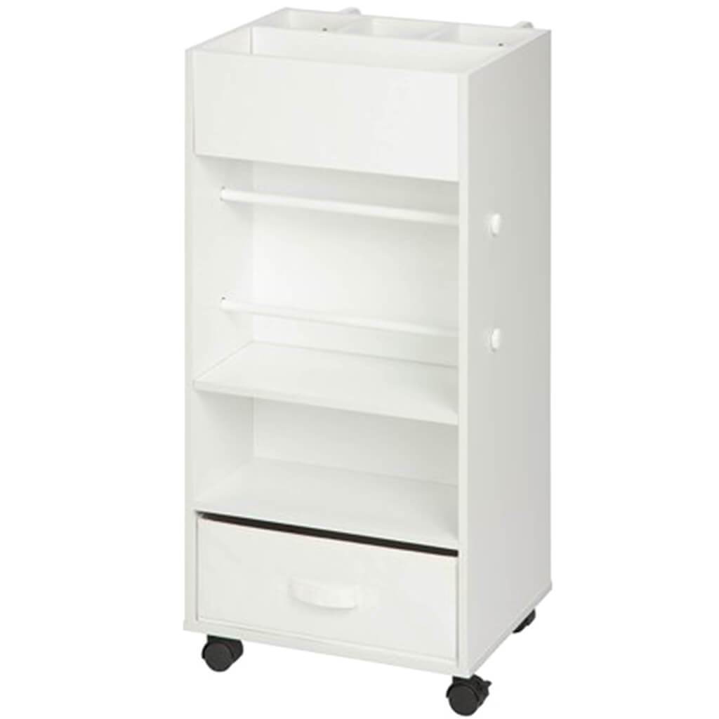 Storage Cart with Fabric Drawer White