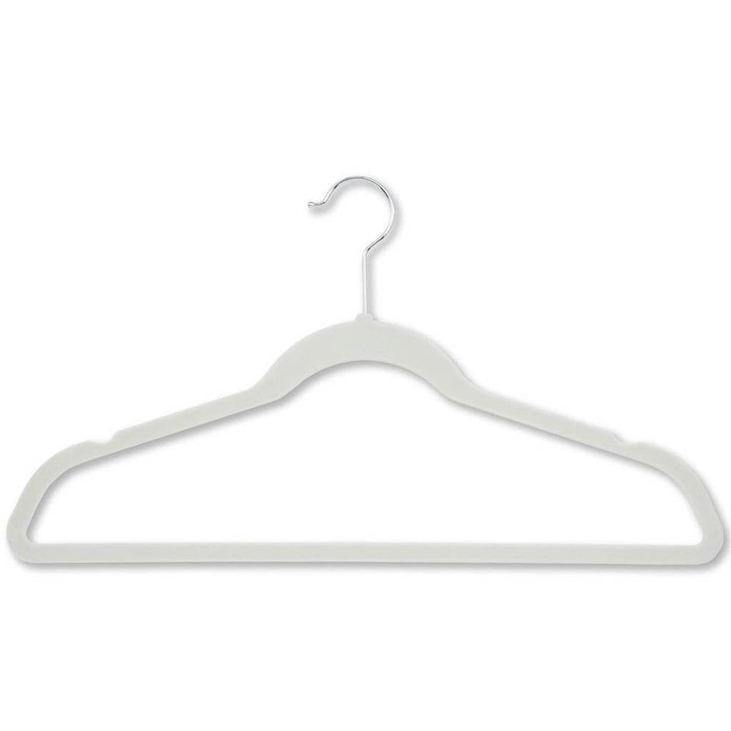 Flocked Suit Hanger 20pk White hanger with shoulder notches