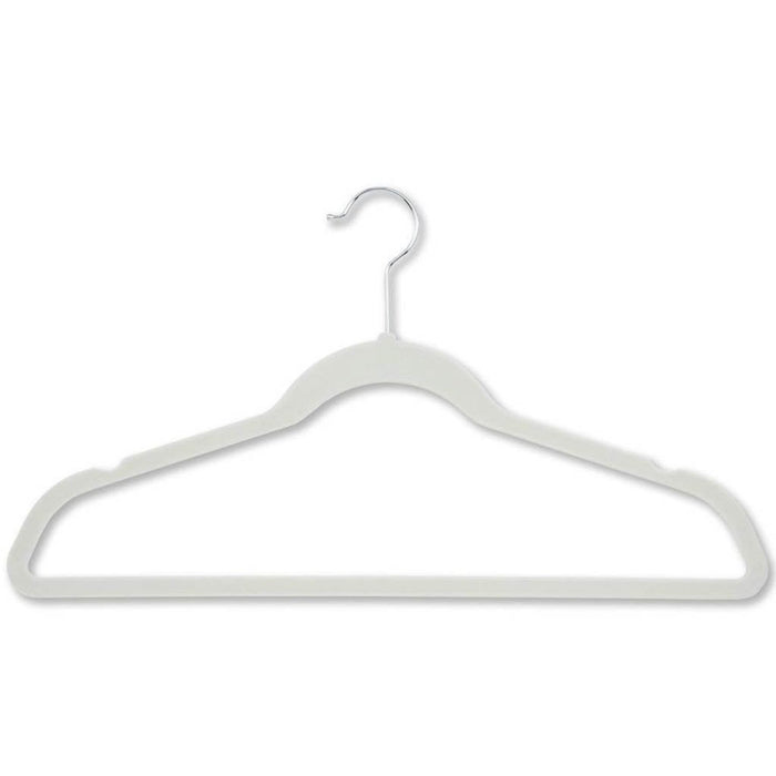 Flocked Suit Hanger 20pk White hanger with shoulder notches