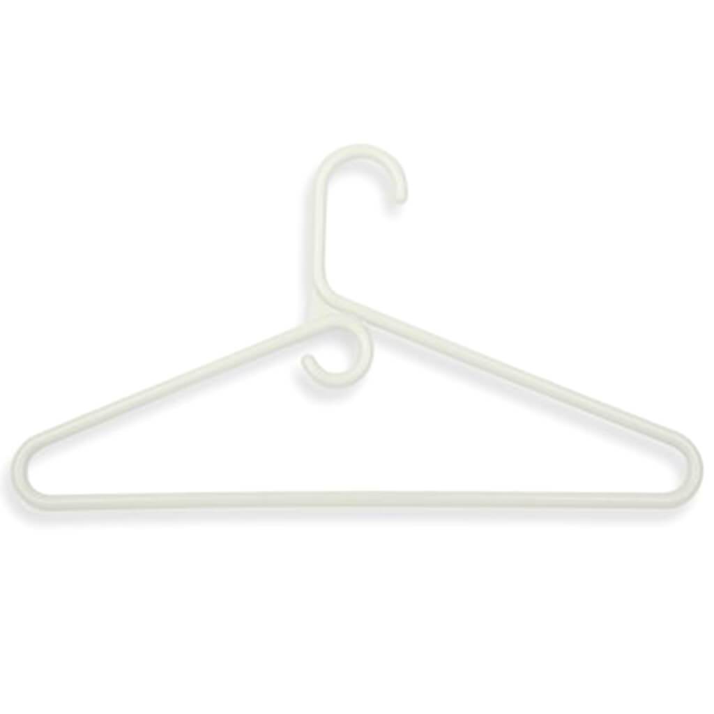 Plastic Hangers Heavy Weight White 3pcs
