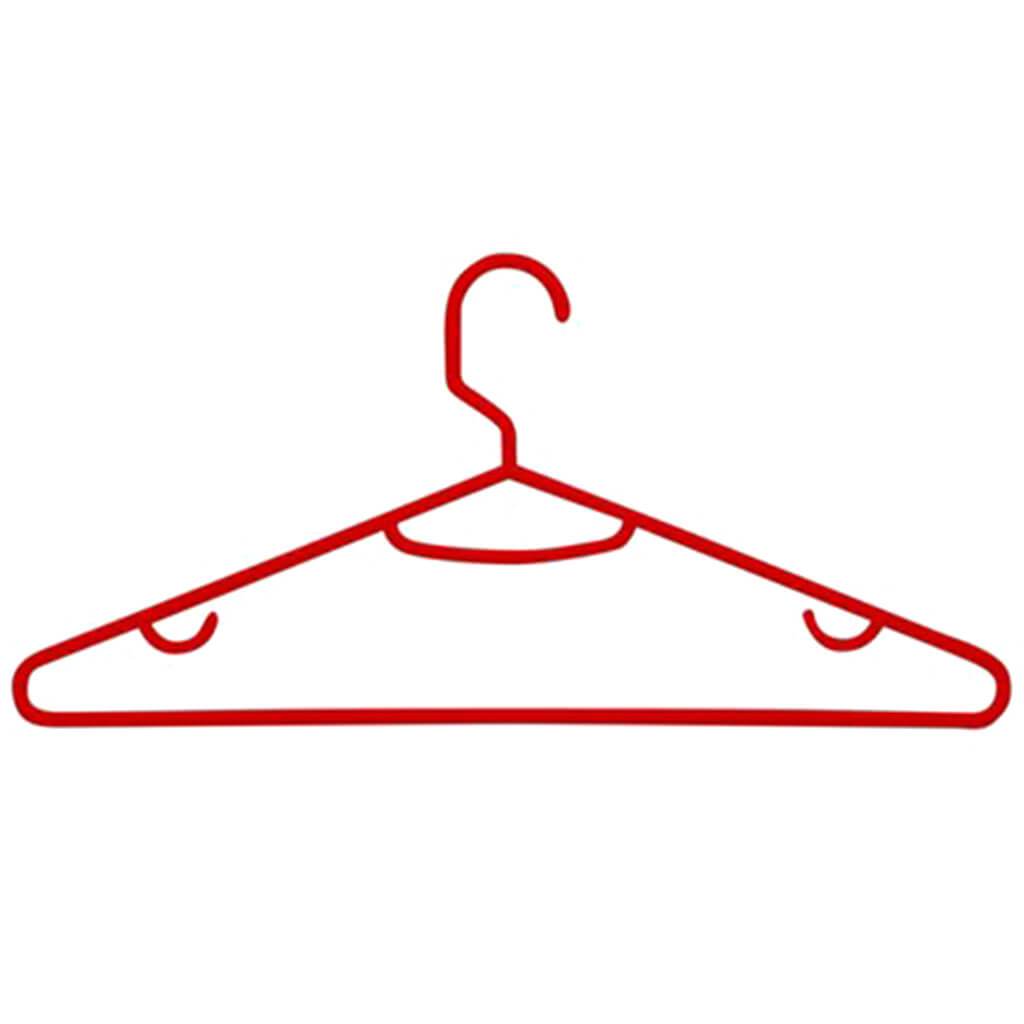 Recycled Plastic Hangers Pack of 15 Red