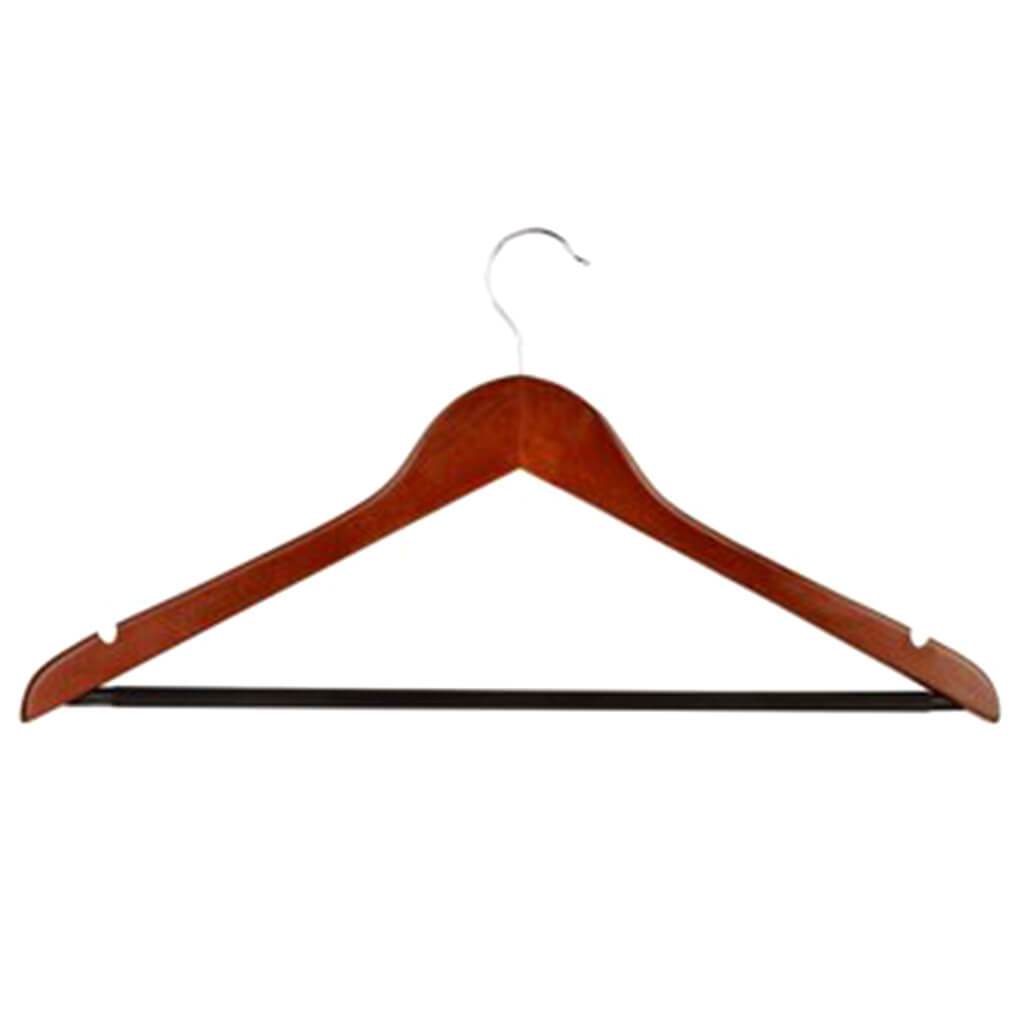 Cherry Wood Hanger with Non-Slip Vinyl Set of 24