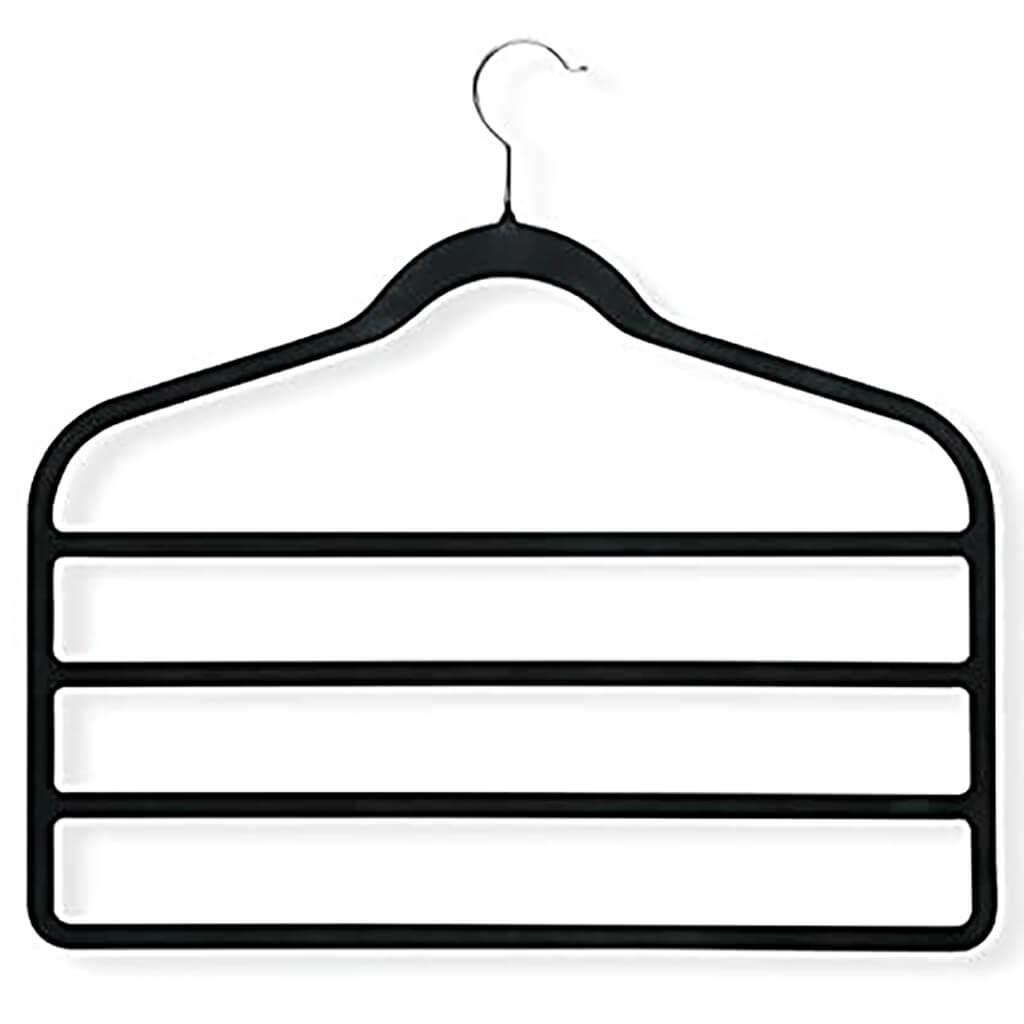 Velvet Touch Hanger 4 Tier Black 2 Pack