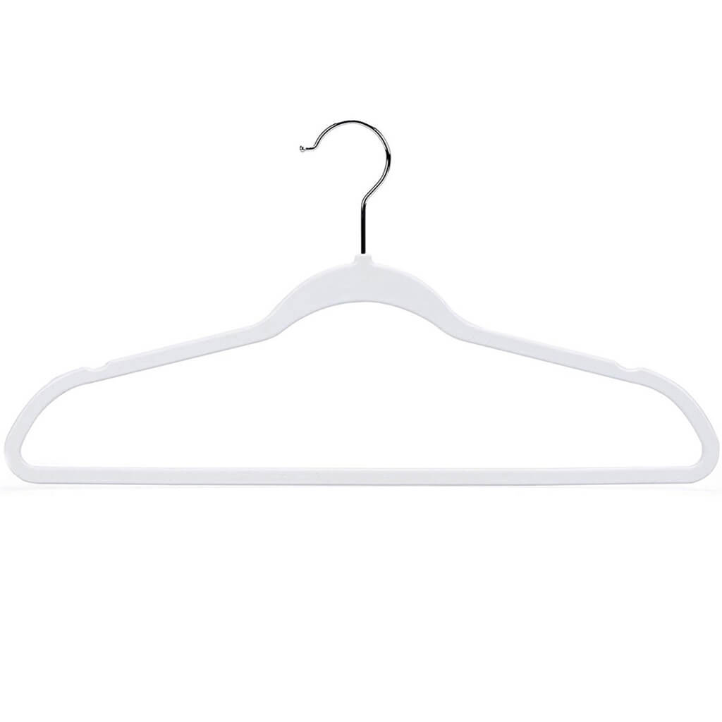 Ultra Thin Non-Slip Velvet Hangers 50 Pack Ivory