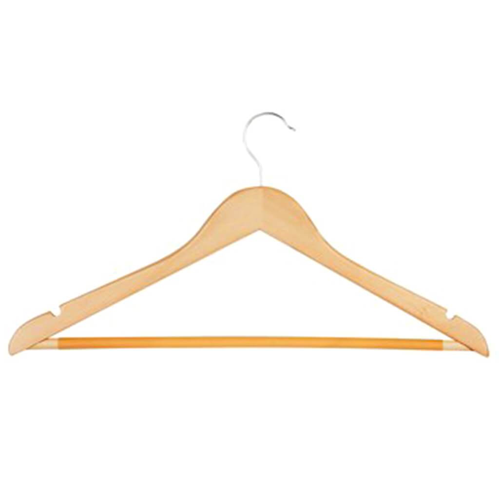 Maple Wood Hanger with Non-Slip Vinyl Set of 24