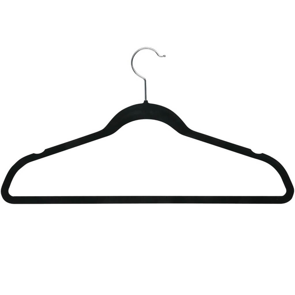 Ultra Thin Non-Slip Velvet Hangers 50 Pack Black