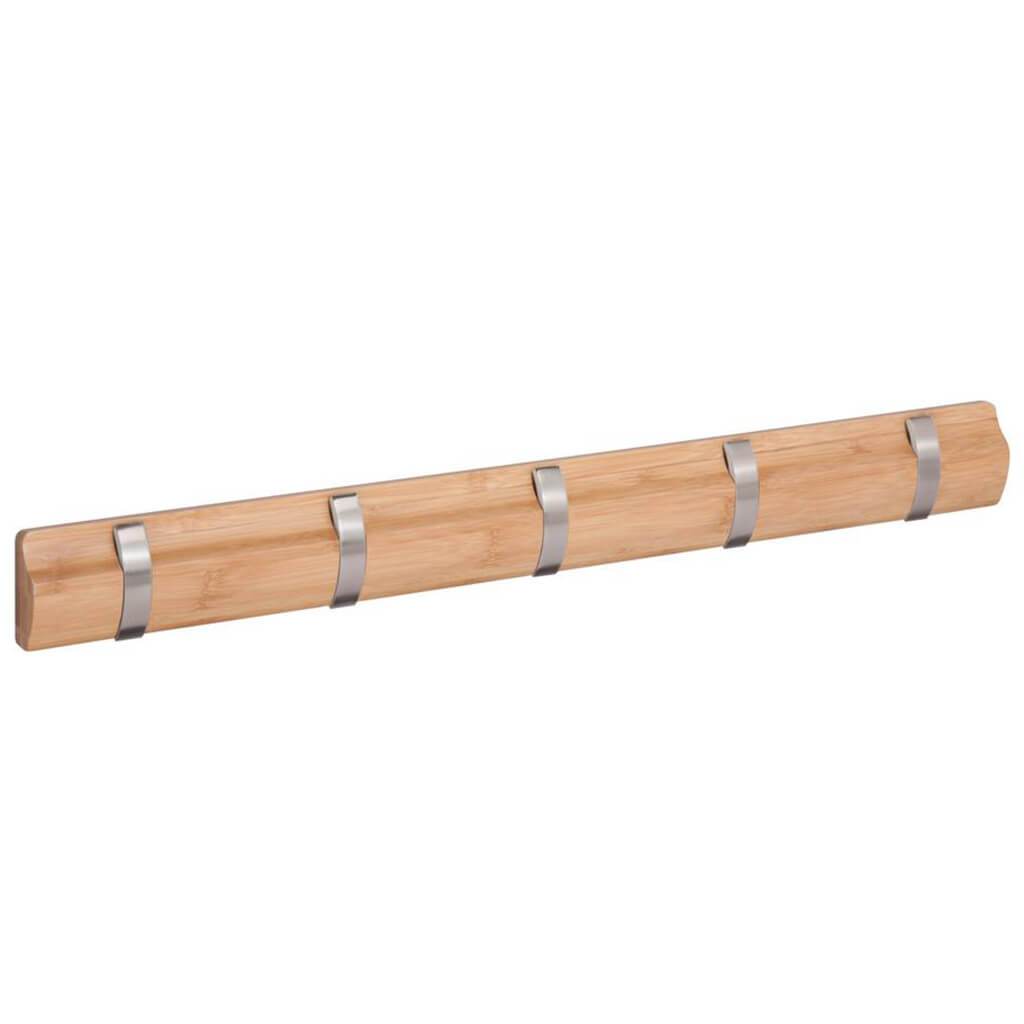 Bamboo 5-Hook Wall Mounted Hanger Natural