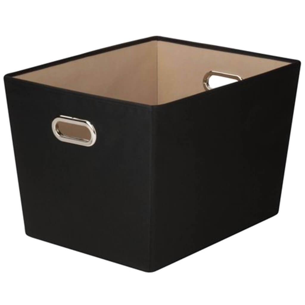 Decorative Storage Bin with Handles Black