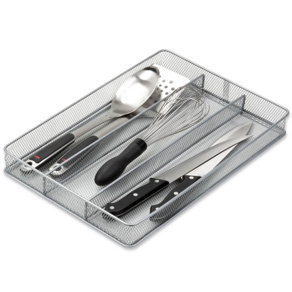 Steel Mesh Drawer Organizer Tray 2in x 11in x 16in