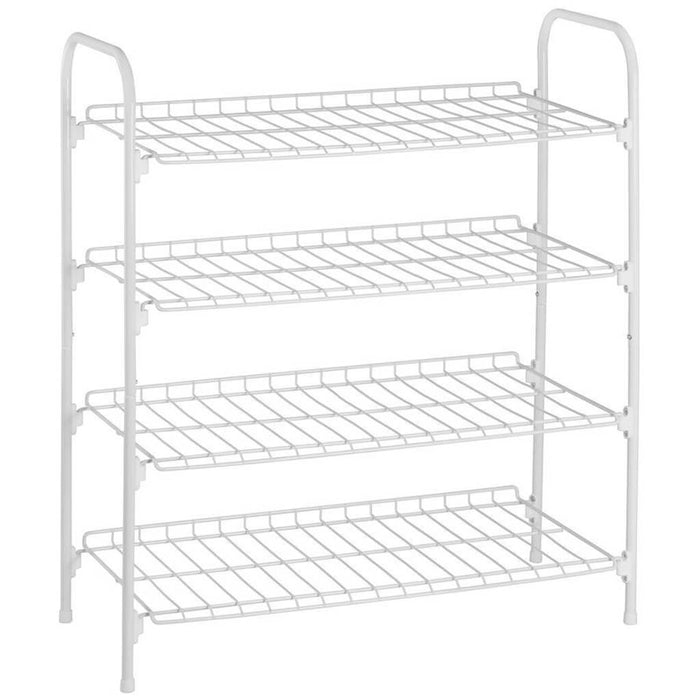 4 Tier White Steel Wire Accessory Rack, 27.6in X 24.8in X 11.8in