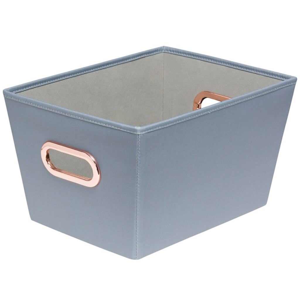 Gray Canvas Tote Bin, 13in X 9.8in