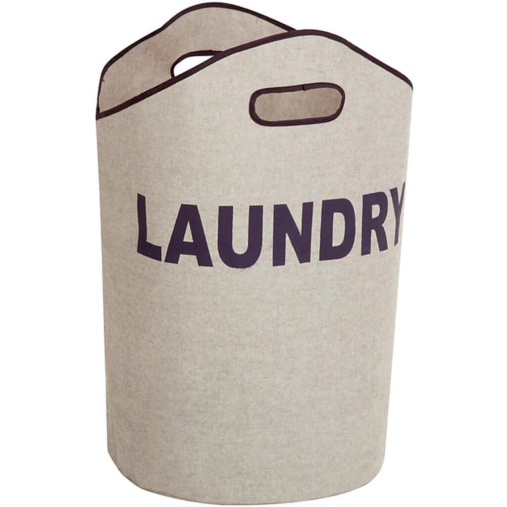 Laundry Tote, Gray/ Navy, 13in X  23.6in X 20.9in