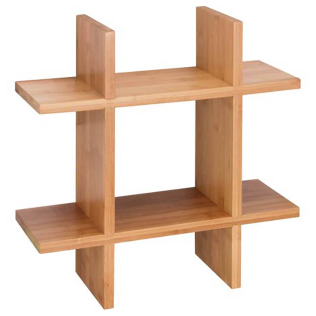 Bamboo Grid Wall Shelf