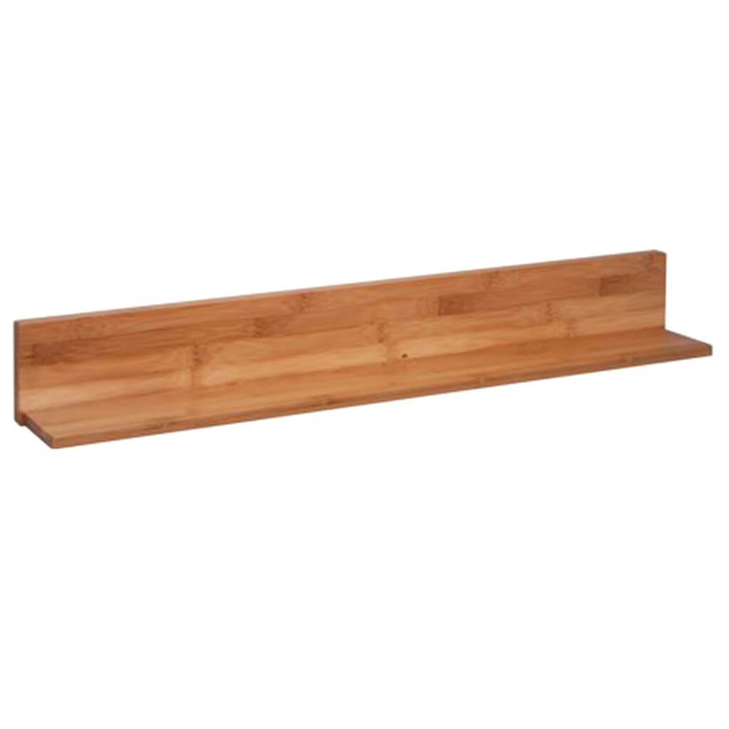 Bamboo L Shaped Wall Shelf