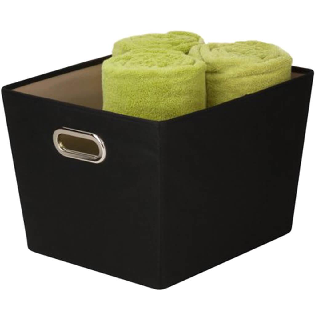 Storage Bin With Handle Polyester Black