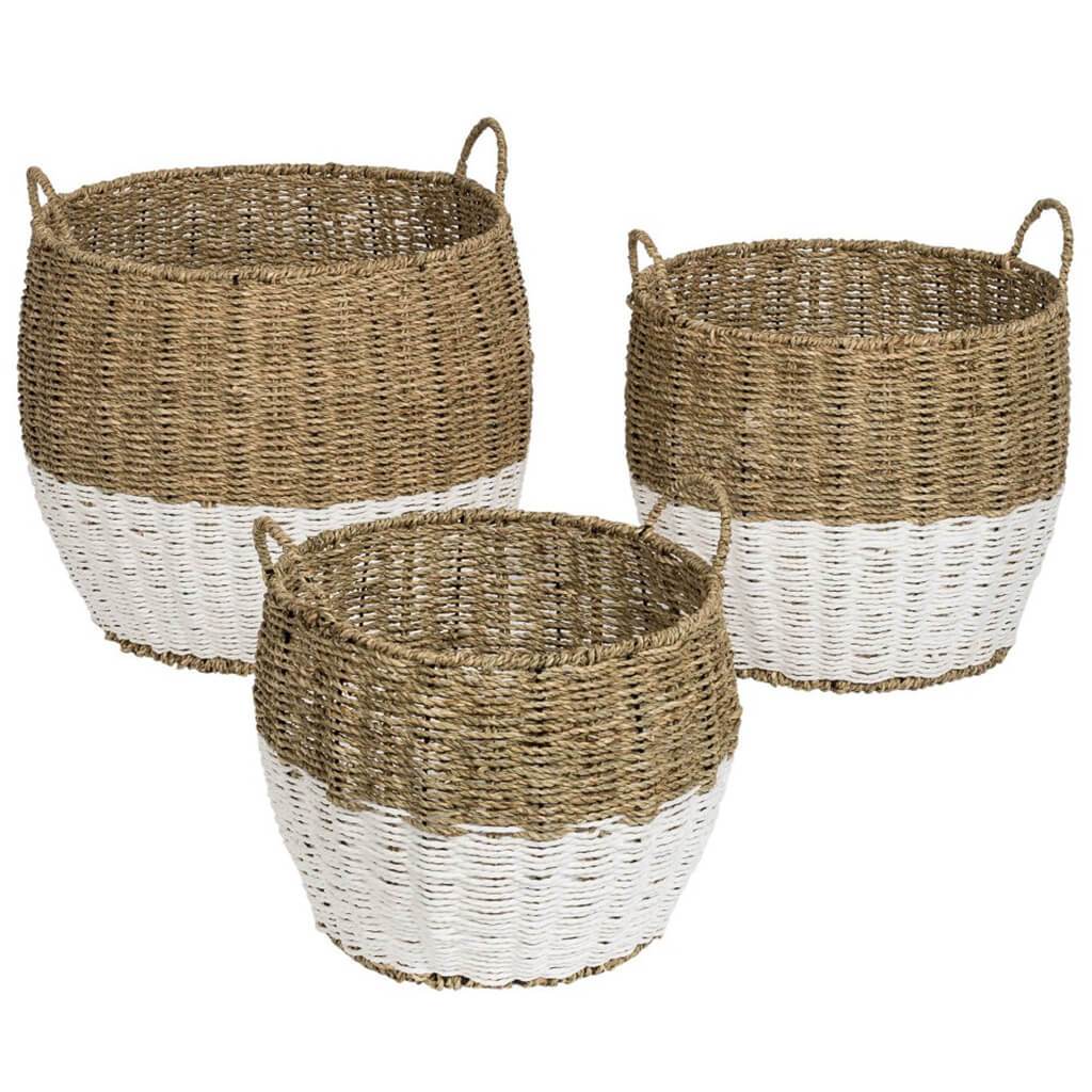 Round Seagrass Baskets Set of 3