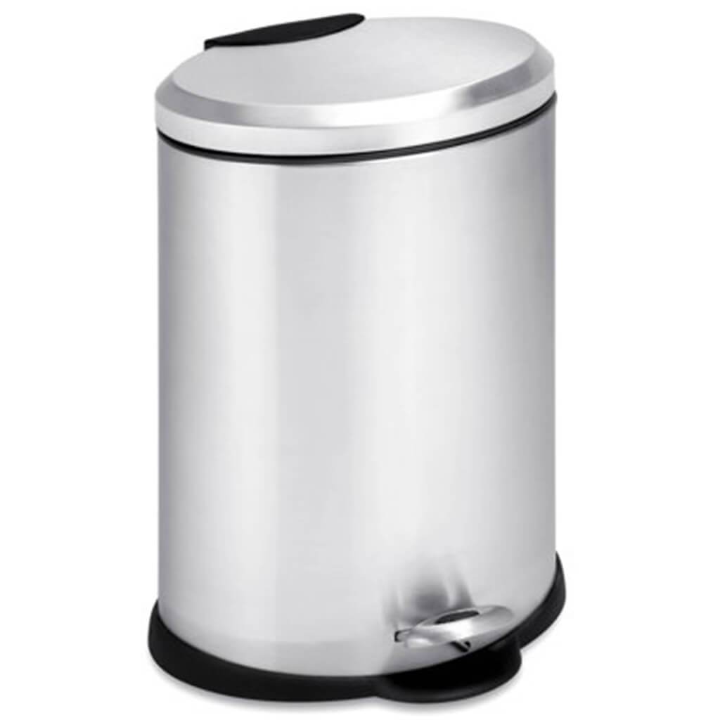 Oval Stainless Steel Step Trash Can, 12L