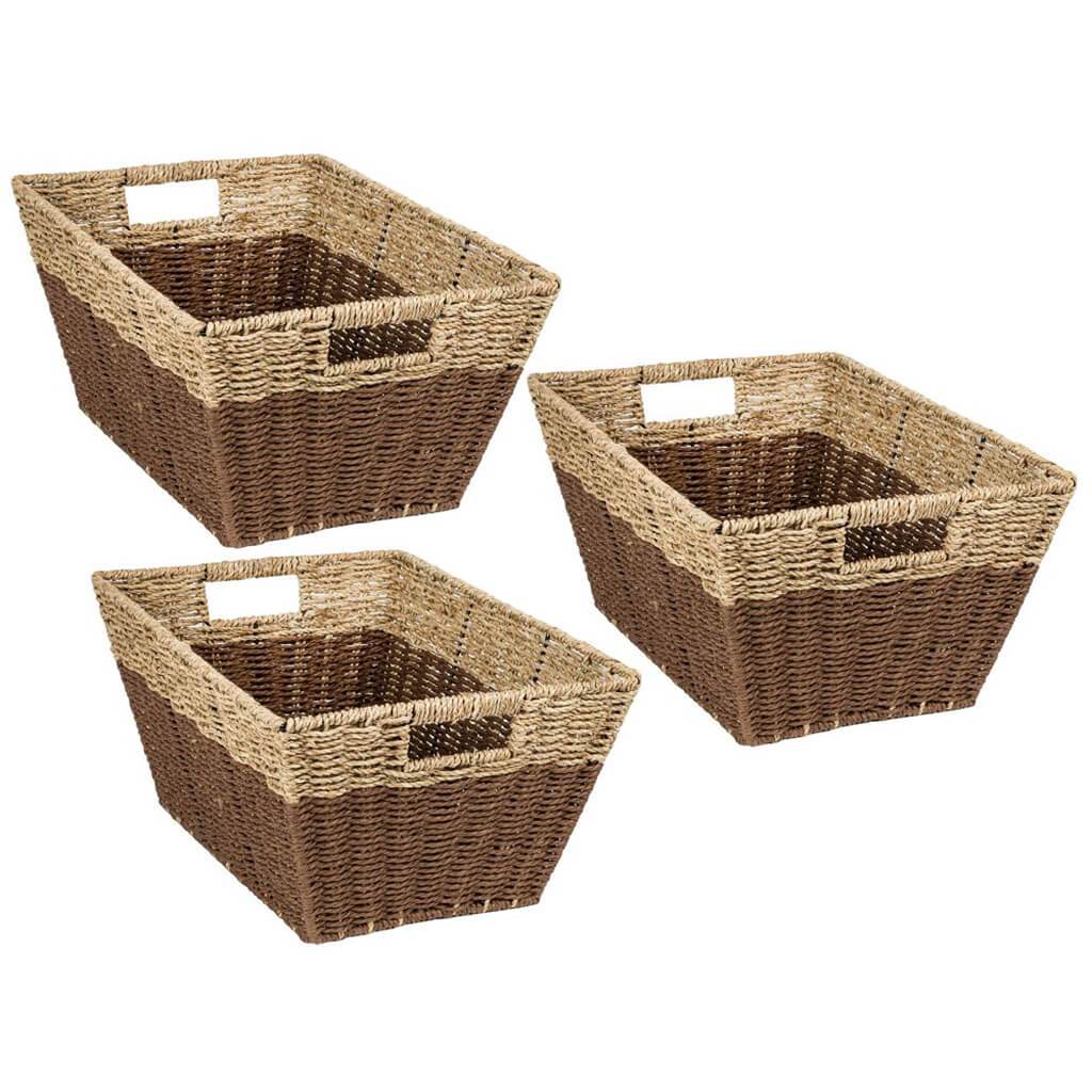 Rectangle Seagrass Baskets Set of 3