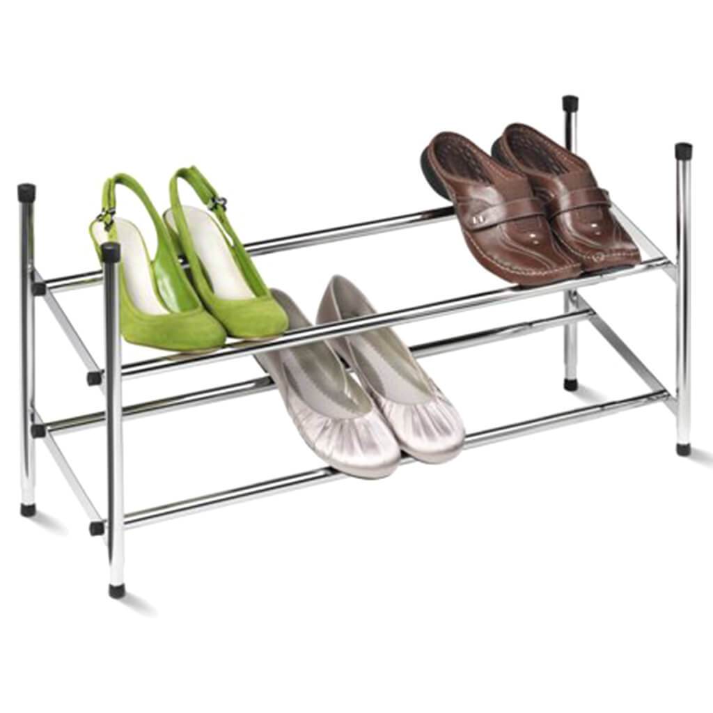 Tier Expandable Shoe Rack Metal, Chrome