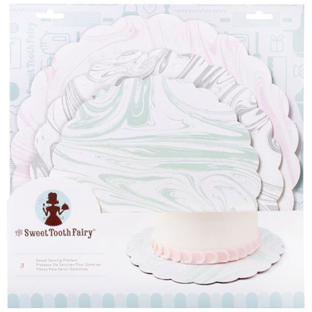 3 Piece Marble Serving Platter Cake Decorating