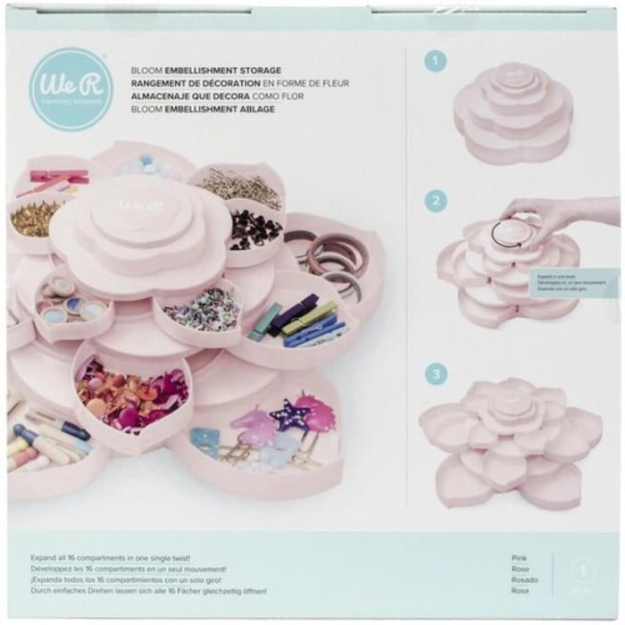 We R Memory Keepers Pink Mini Bloom Embellishment Storage
