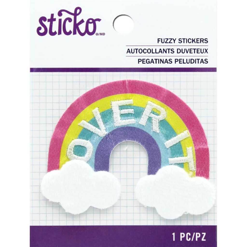 Over It Rainbow Fuzzy Sticker